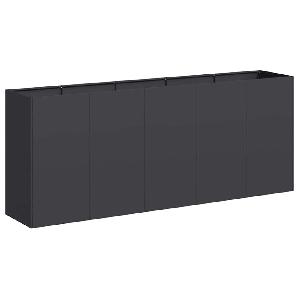 vidaXL Ζαρντινιέρα Μαύρη 200x40x80 εκ. από Χάλυβα Ψυχρής Έλασης