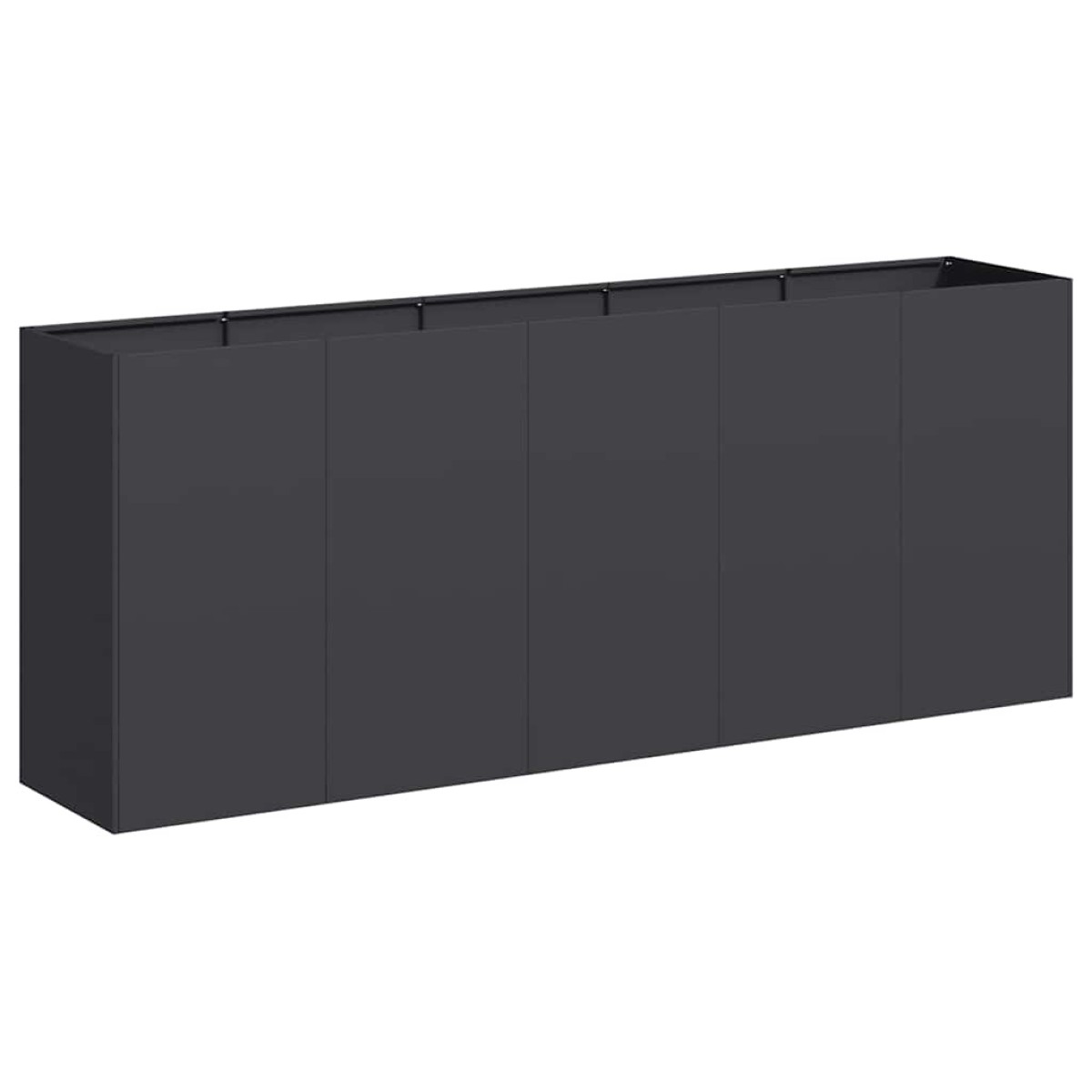 vidaXL Ζαρντινιέρα Μαύρη 200x40x80 εκ. από Χάλυβα Ψυχρής Έλασης