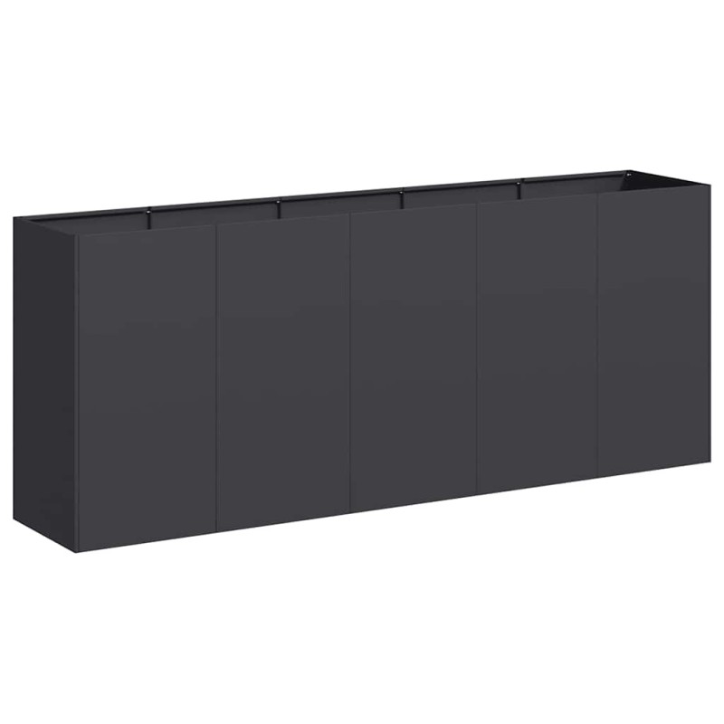 vidaXL Ζαρντινιέρα Μαύρη 200x40x80 εκ. από Χάλυβα Ψυχρής Έλασης