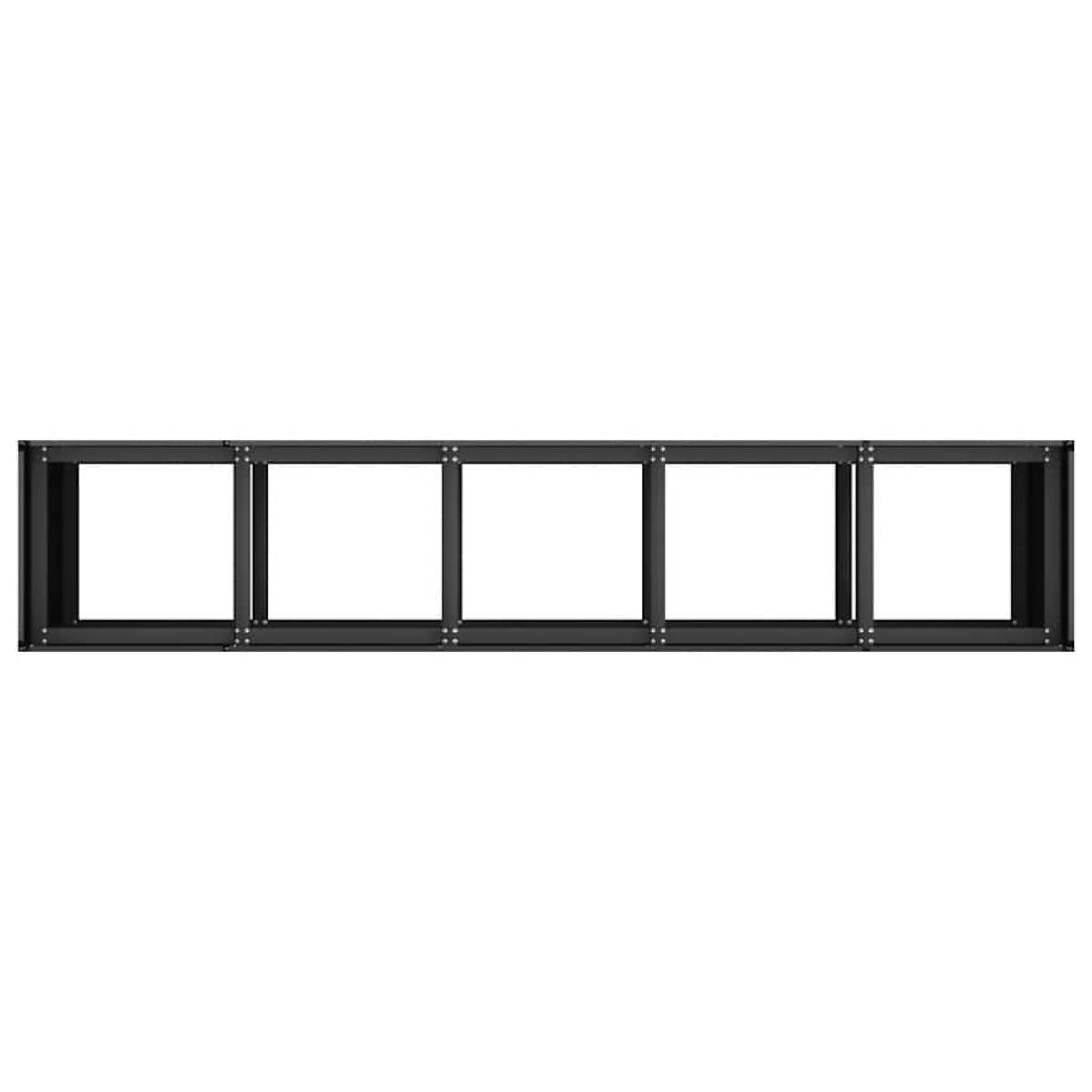 vidaXL Ζαρντινιέρα Μαύρη 200x40x80 εκ. από Χάλυβα Ψυχρής Έλασης