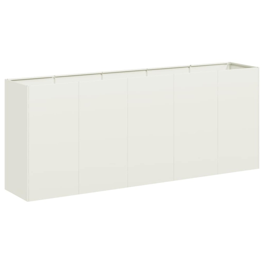 vidaXL Ζαρντινιέρα Λευκή 200x40x80 εκ. από Χάλυβα Ψυχρής Έλασης