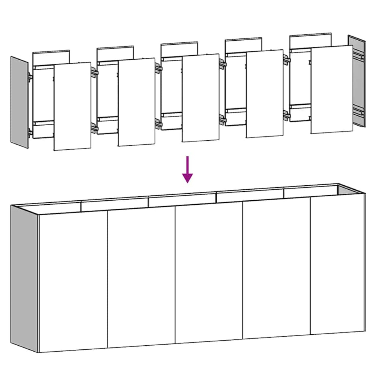 vidaXL Ζαρντινιέρα 200x40x80 εκ. από Γαλβανισμένο Ατσάλι