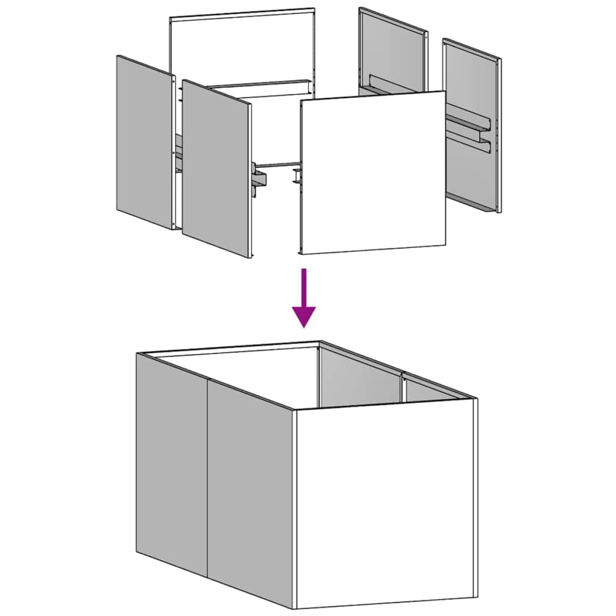 vidaXL Ζαρντινιέρα 40x80x40 εκ. από Γαλβανισμένο Ατσάλι