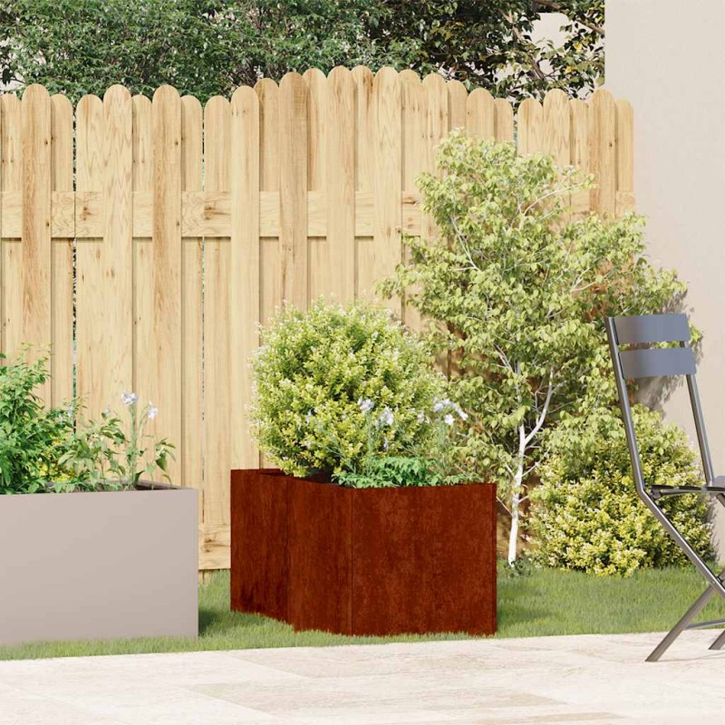 vidaXL Ζαρντινιέρα Σκουριασμένο 40x80x40εκ. Ατσάλι Σκληρυθέν στον Αέρα