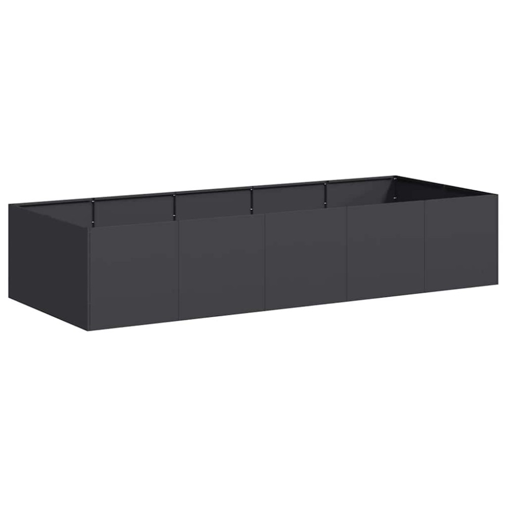 vidaXL Ζαρντινιέρα Μαύρη 200x80x40 εκ. από Χάλυβα
