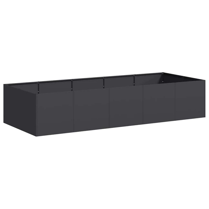 vidaXL Ζαρντινιέρα Μαύρη 200x80x40 εκ. από Χάλυβα