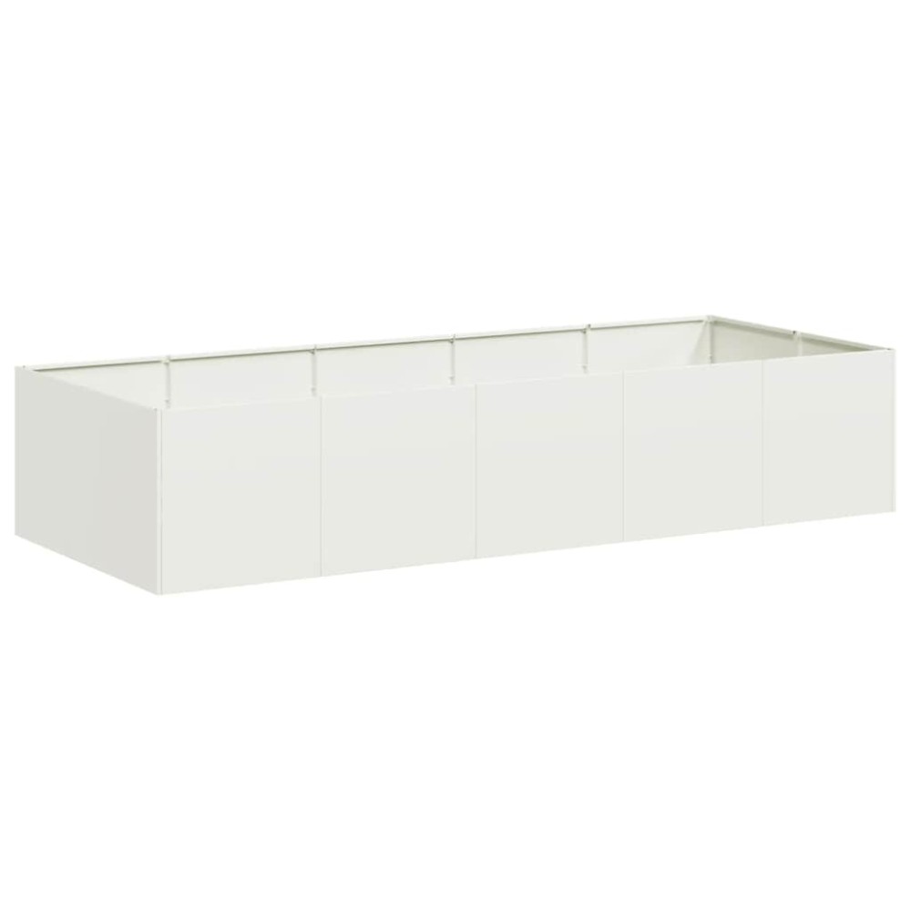 vidaXL Ζαρντινιέρα Λευκή 200x80x40 εκ. από Χάλυβα