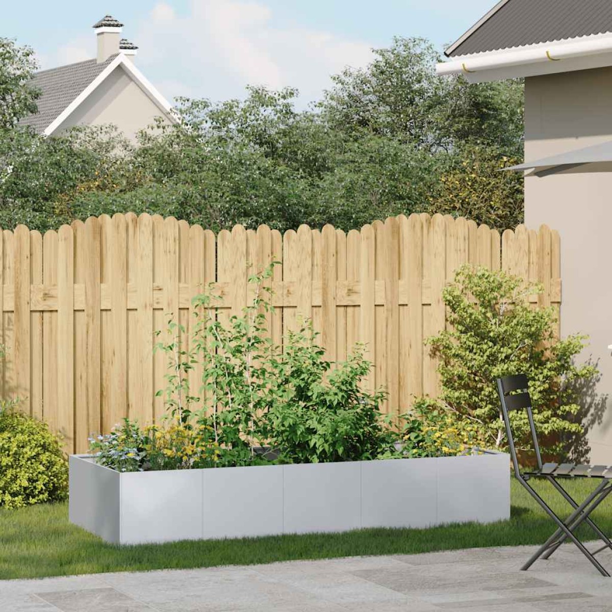 vidaXL Ζαρντινιέρα 200x80x40 εκ. από Γαλβανισμένο Ατσάλι