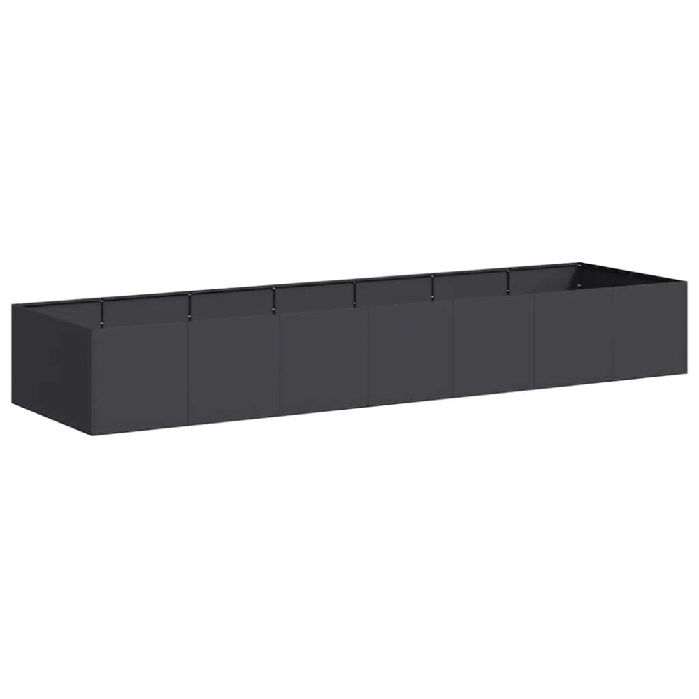 vidaXL Ζαρντινιέρα Μαύρη 280x80x40 εκ. από Χάλυβα