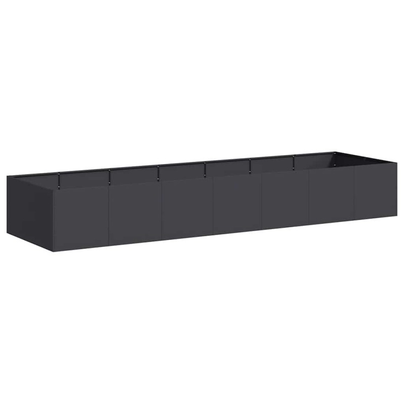 vidaXL Ζαρντινιέρα Μαύρη 280x80x40 εκ. από Χάλυβα