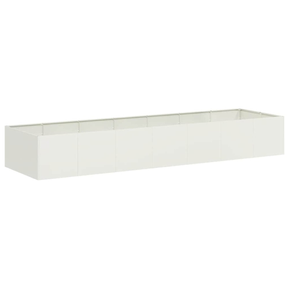 vidaXL Ζαρντινιέρα Λευκή 280x80x40 εκ. από Χάλυβα