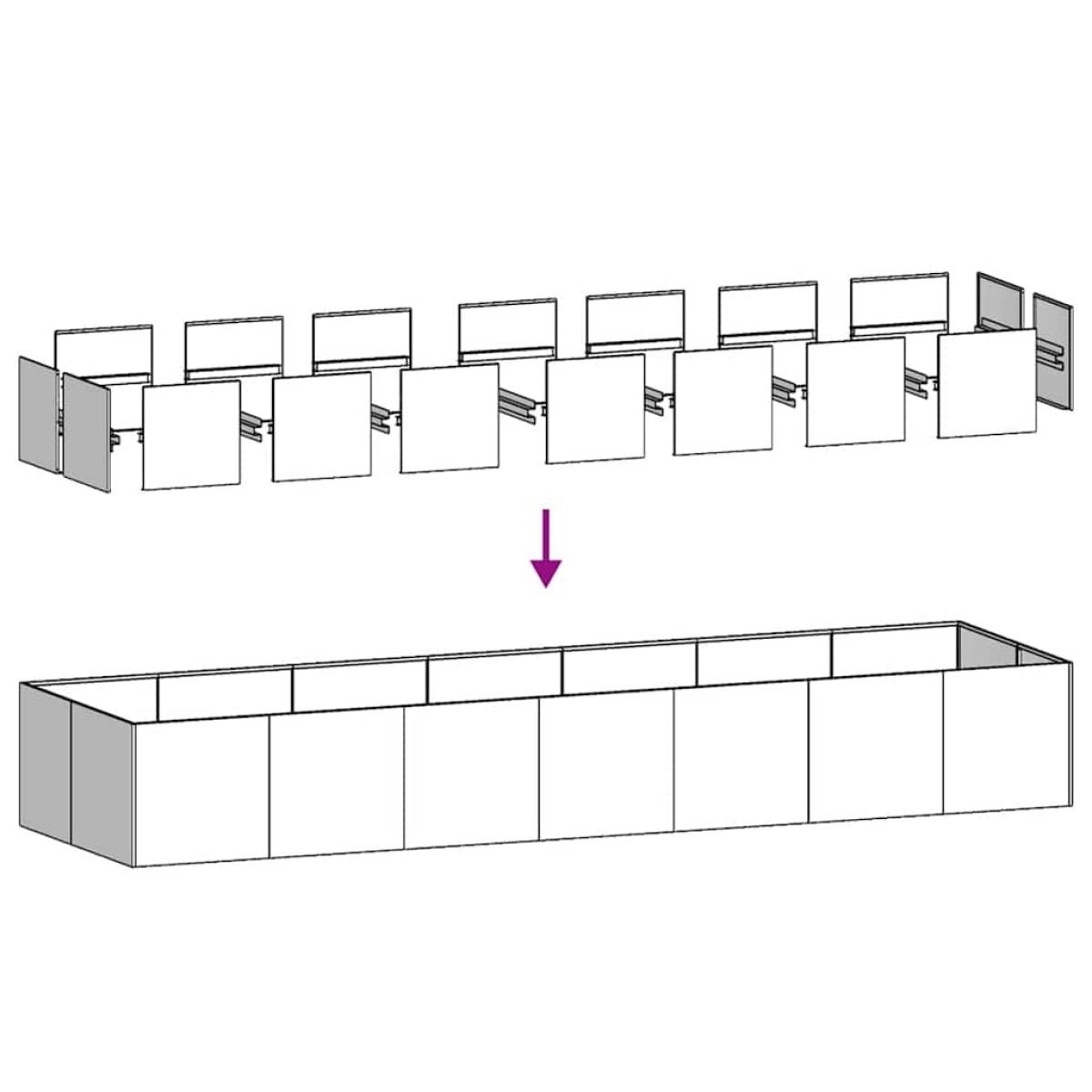 vidaXL Ζαρντινιέρα Λαδί 280x80x40 εκ. από Χάλυβα