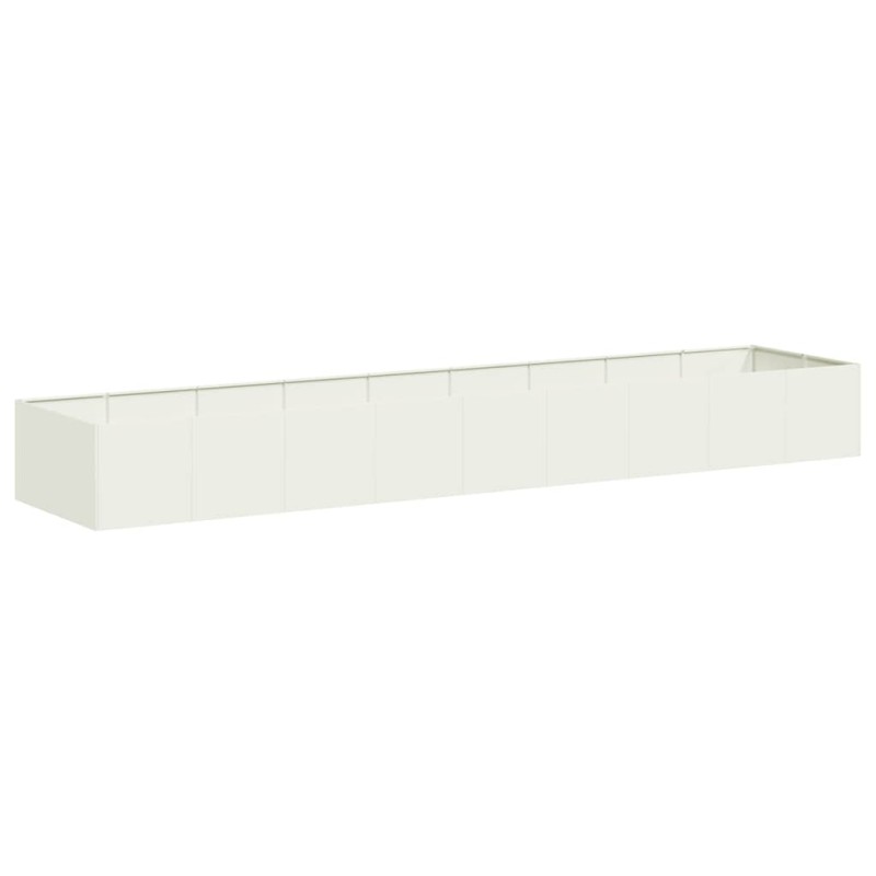 vidaXL Ζαρντινιέρα Λευκή 360x80x40 εκ. από Χάλυβα