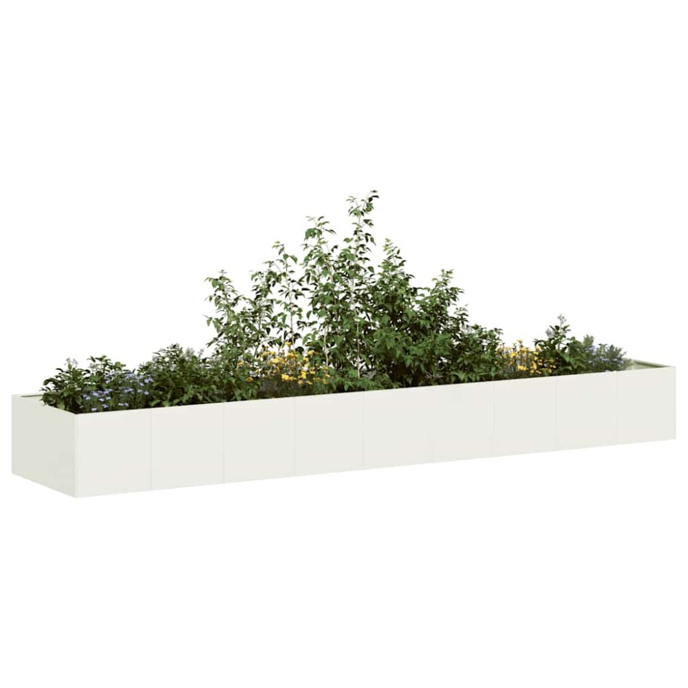 vidaXL Ζαρντινιέρα Λευκή 360x80x40 εκ. από Χάλυβα