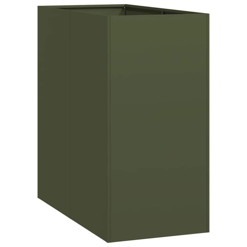 vidaXL Ζαρντινιέρα Λαδί 40x80x80 εκ. από Χάλυβα
