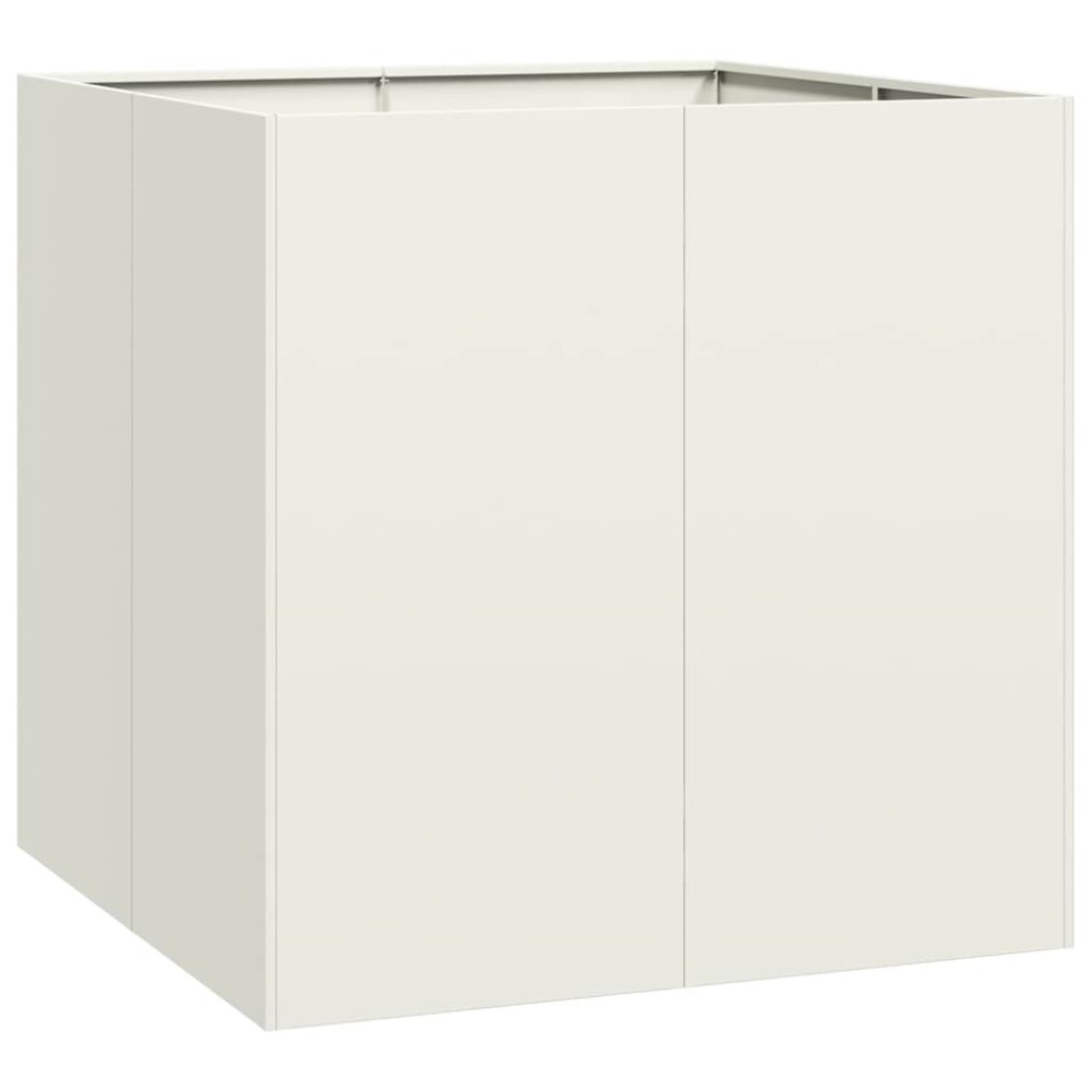 vidaXL Ζαρντινιέρα Λευκή 80x80x80 εκ. από Χάλυβα