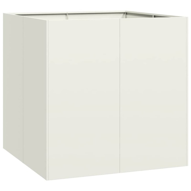vidaXL Ζαρντινιέρα Λευκή 80x80x80 εκ. από Χάλυβα