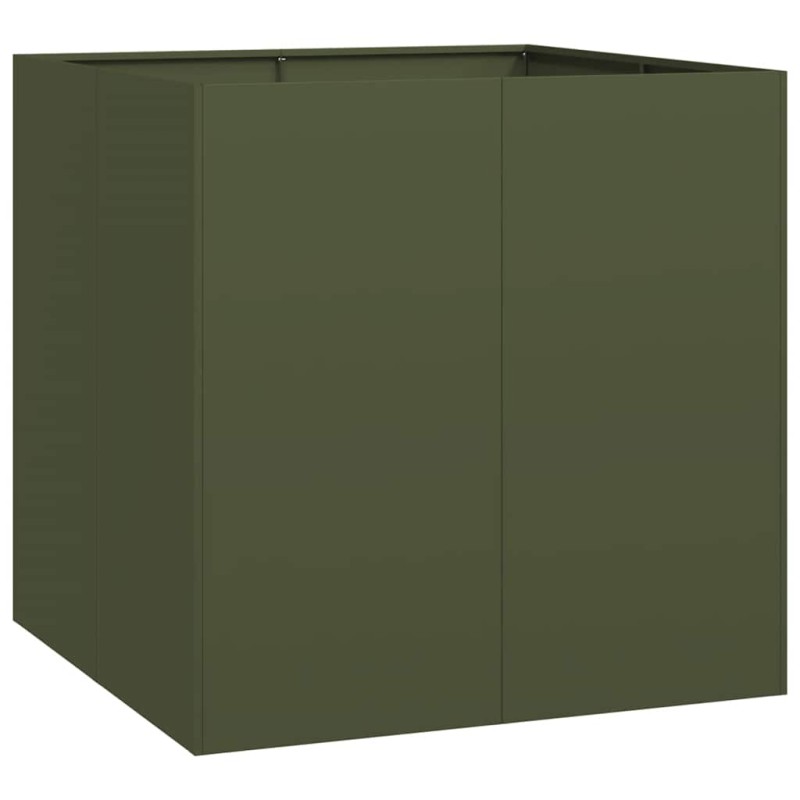 vidaXL Ζαρντινιέρα Λαδί 80x80x80 εκ. από Χάλυβα