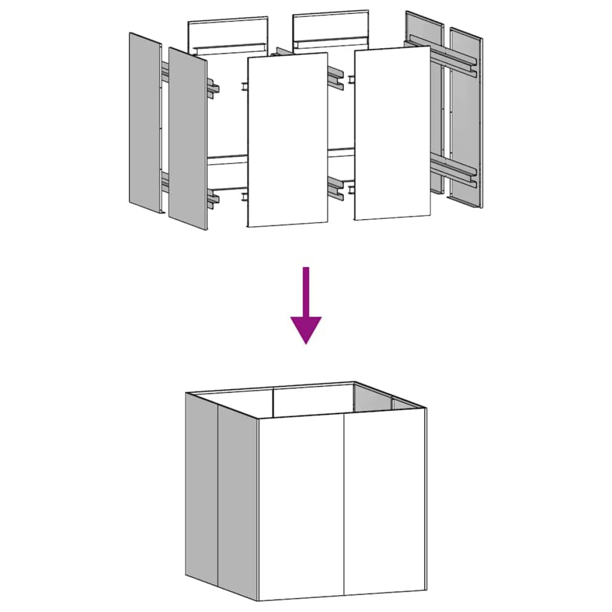 vidaXL Ζαρντινιέρα 80x80x80 εκ. από Γαλβανισμένο Ατσάλι