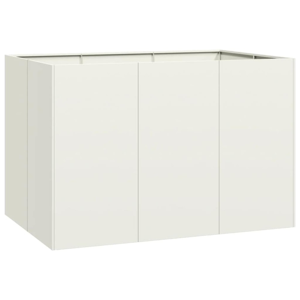 vidaXL Ζαρντινιέρα Λευκή 120x80x80 εκ. από Χάλυβα