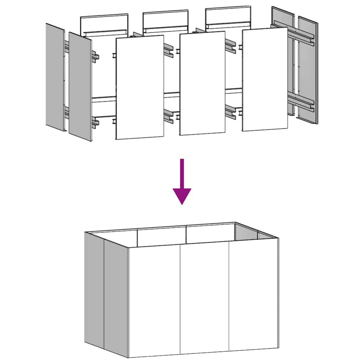 vidaXL Ζαρντινιέρα Λευκή 120x80x80 εκ. από Χάλυβα