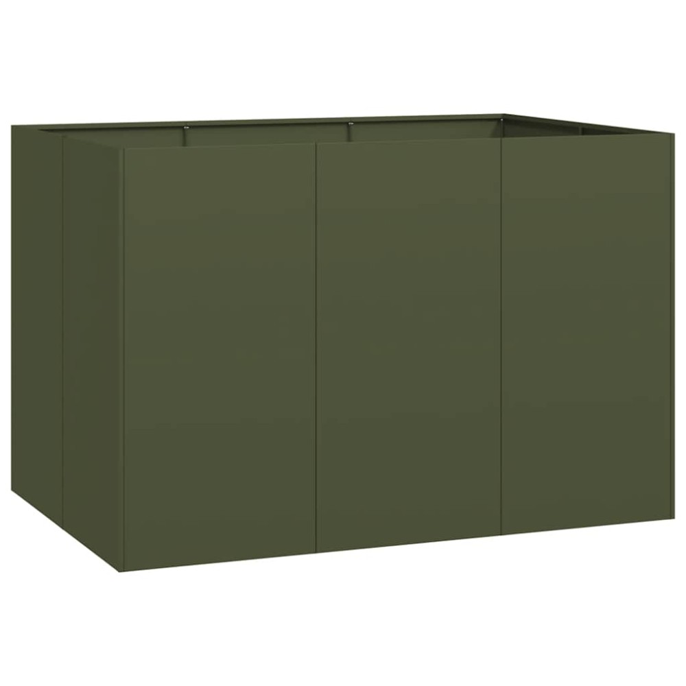 vidaXL Ζαρντινιέρα Λαδί 120x80x80 εκ. από Χάλυβα
