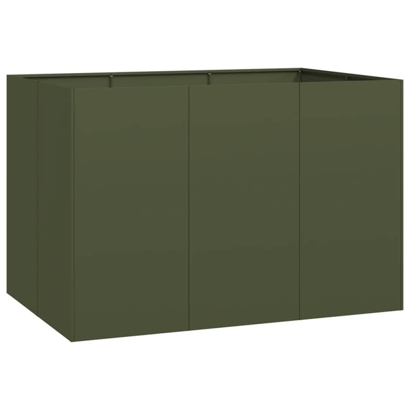 vidaXL Ζαρντινιέρα Λαδί 120x80x80 εκ. από Χάλυβα