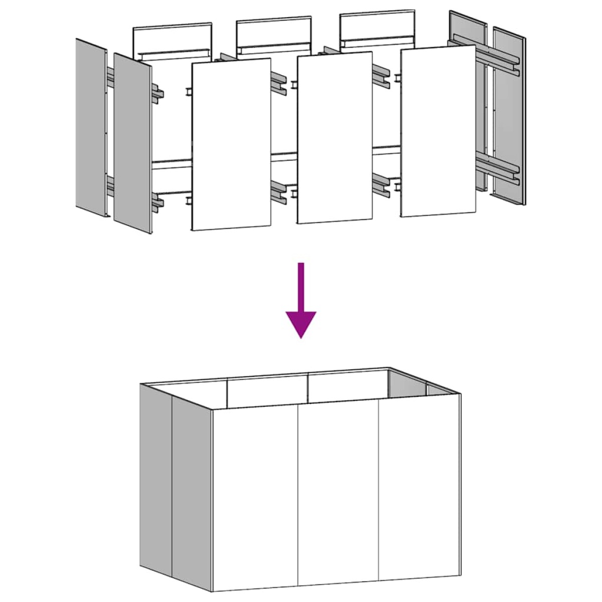 vidaXL Ζαρντινιέρα Λαδί 120x80x80 εκ. από Χάλυβα