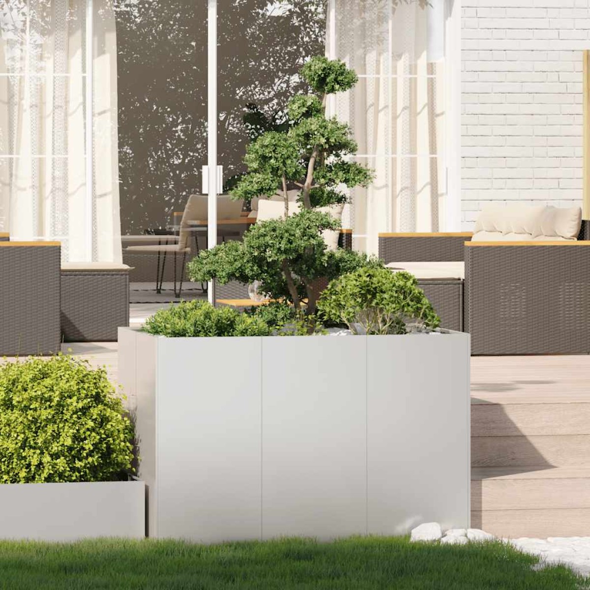 vidaXL Ζαρντινιέρα 120x80x80 εκ. από Ανοξείδωτο Ατσάλι