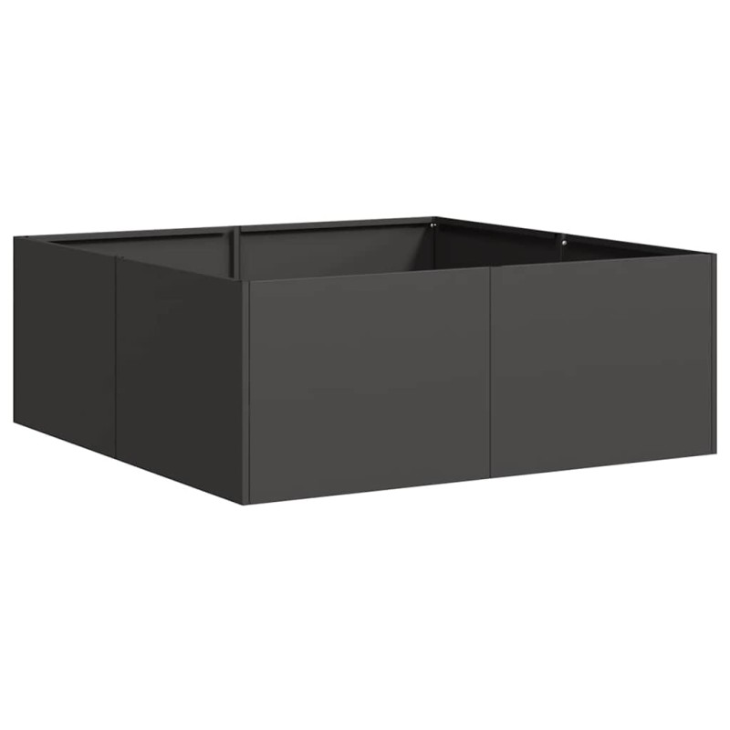 vidaXL Ζαρντινιέρα Μαύρη 80x80x30 εκ. από Χάλυβα