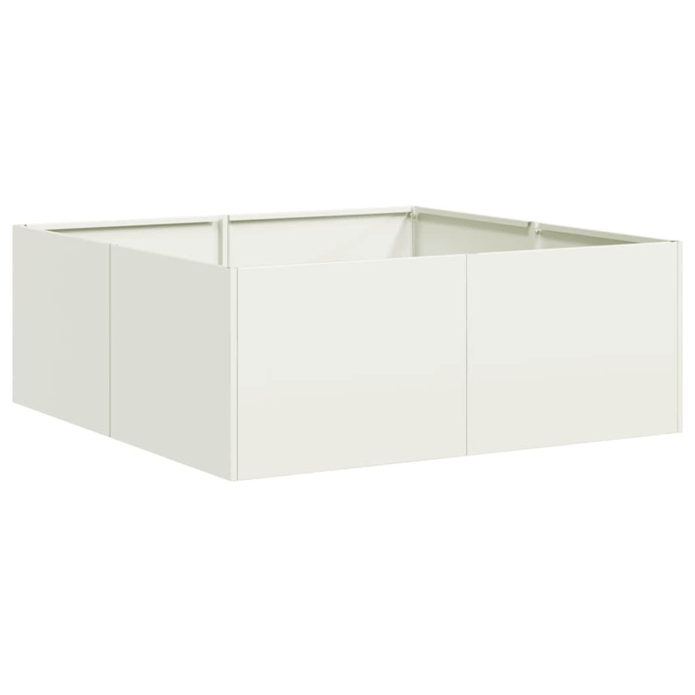 vidaXL Ζαρντινιέρα Λευκή 80x80x30 εκ. από Χάλυβα