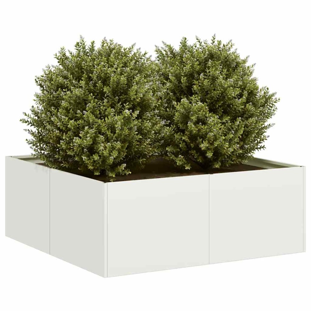 vidaXL Ζαρντινιέρα Λευκή 80x80x30 εκ. από Χάλυβα