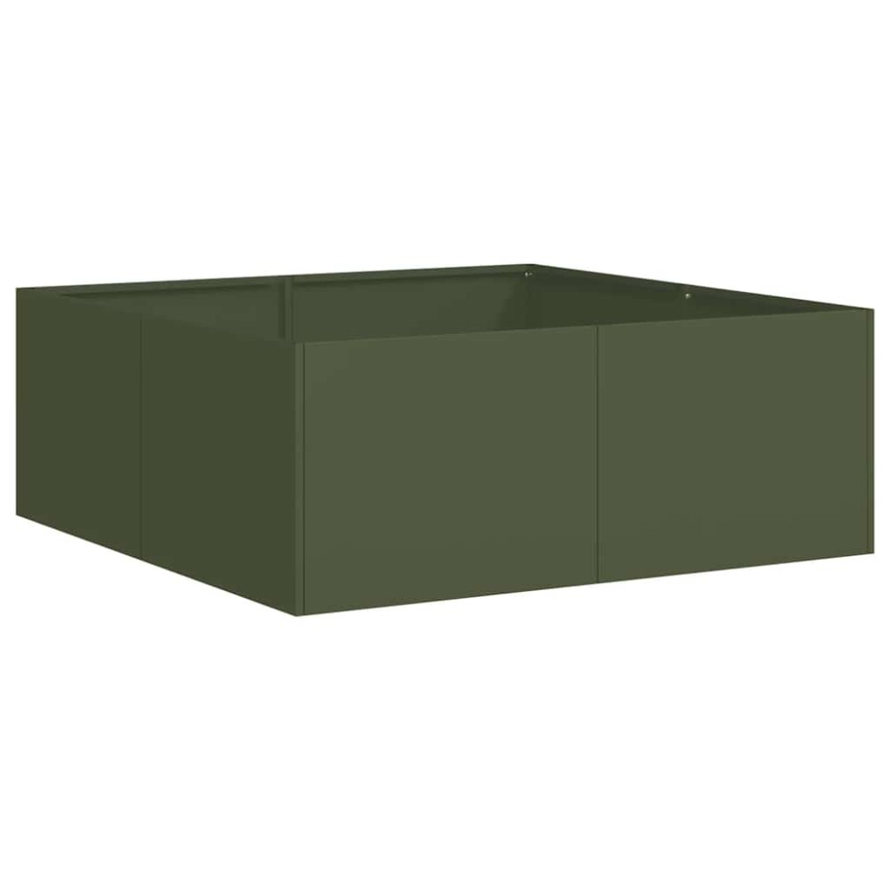 vidaXL Ζαρντινιέρα Λαδί 80x80x30 εκ. από Χάλυβα