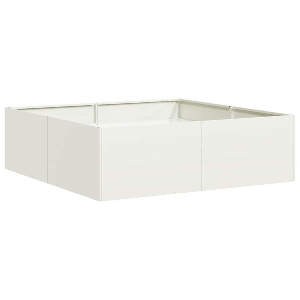 vidaXL Ζαρντινιέρα Λευκή 100x100x30 εκ. από Χάλυβα
