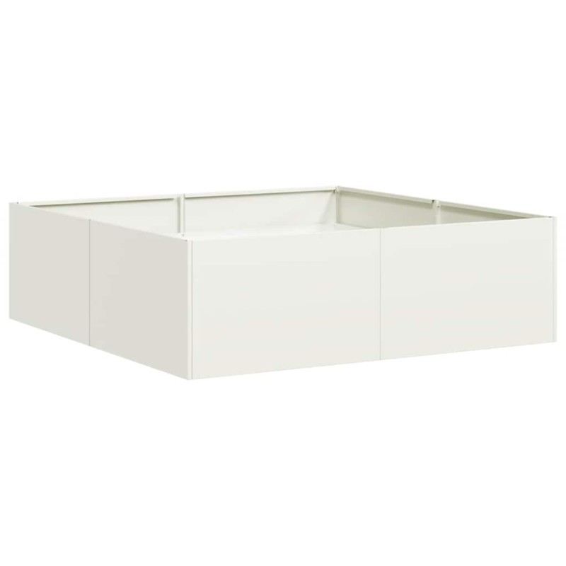 vidaXL Ζαρντινιέρα Λευκή 100x100x30 εκ. από Χάλυβα