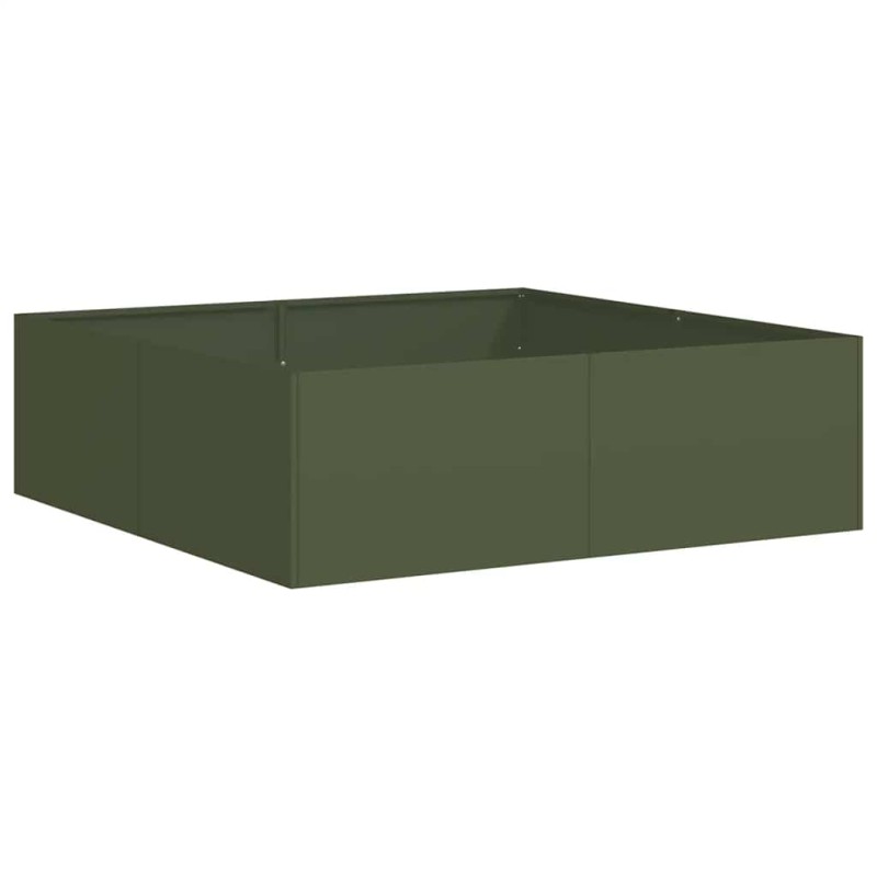 vidaXL Ζαρντινιέρα Λαδί 100x100x30 εκ. από Χάλυβα