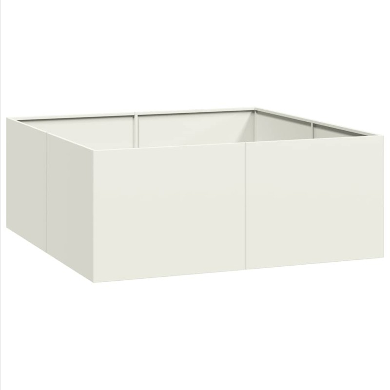 vidaXL Ζαρντινιέρα Λευκή 100x100x40 εκ. από Χάλυβα