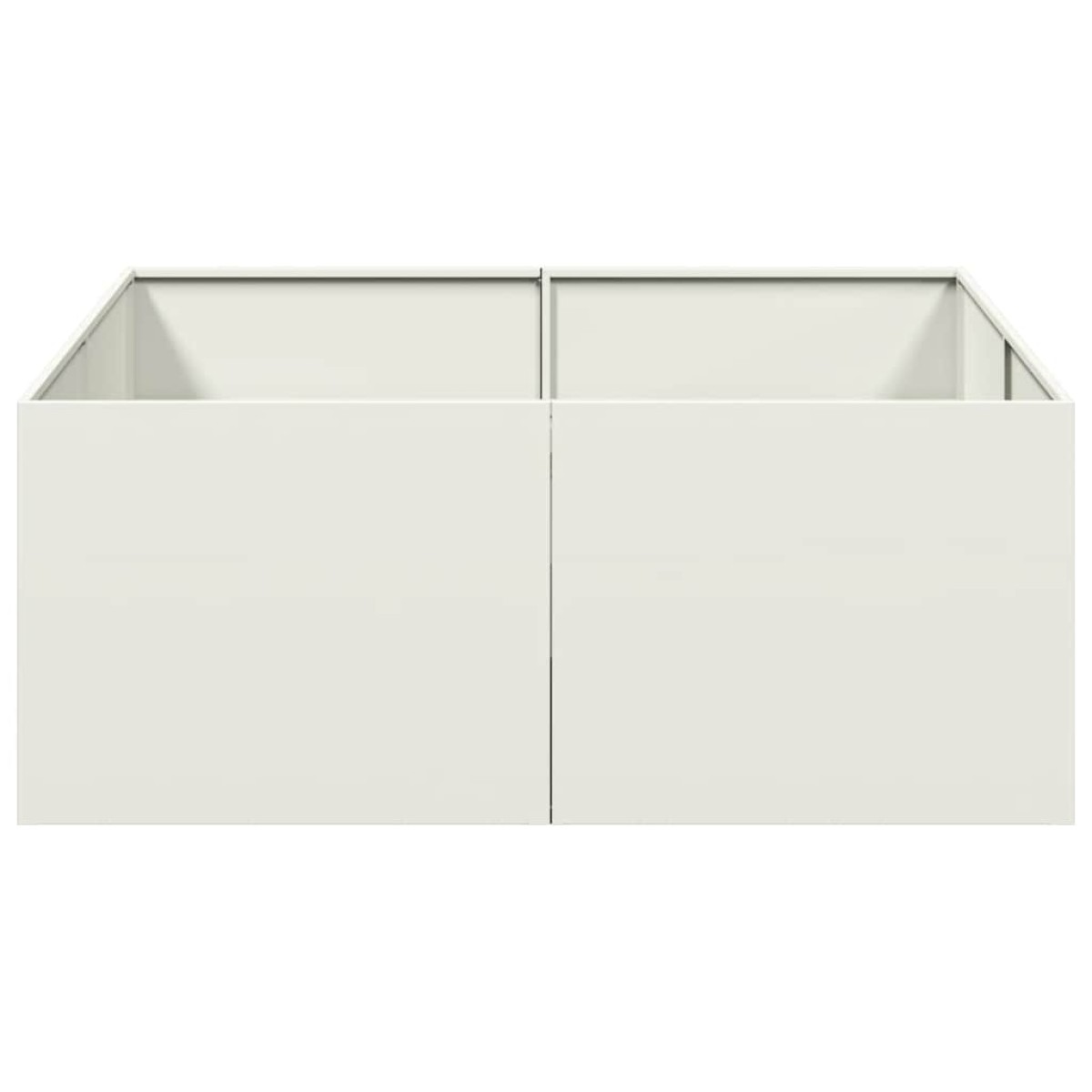vidaXL Ζαρντινιέρα Λευκή 100x100x40 εκ. από Χάλυβα