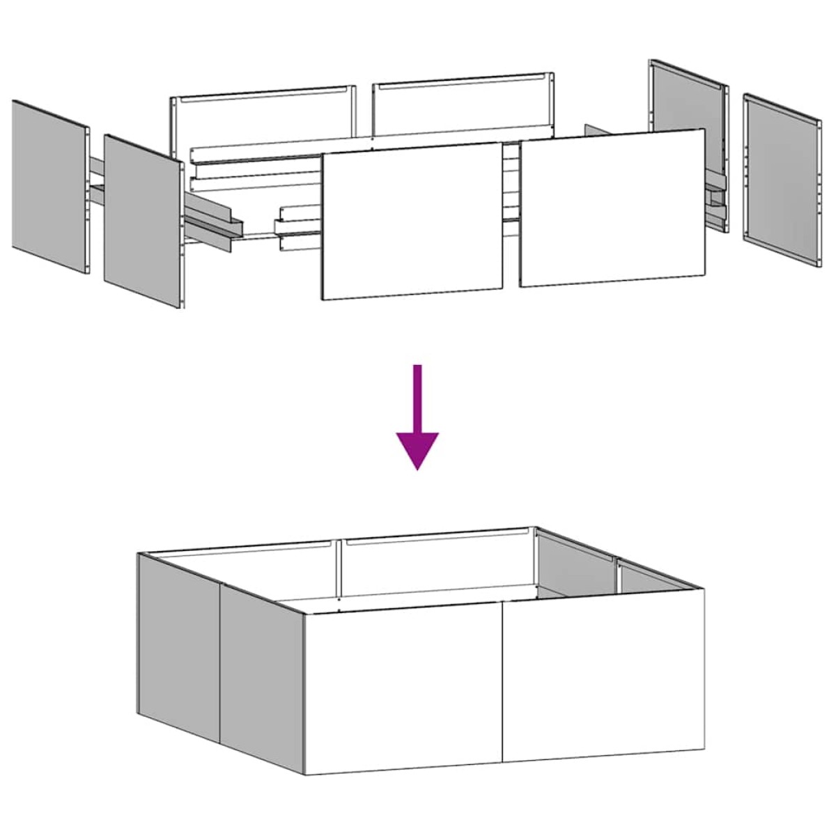 vidaXL Ζαρντινιέρα 100x100x40 εκ. από Γαλβανισμένο Ατσάλι