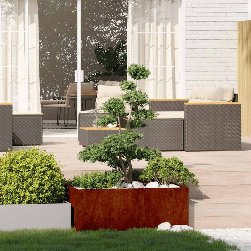 vidaXL Ζαρντινιέρα 100x100x40 εκ. Ατσάλι Σκληρυθέν στον Αέρα