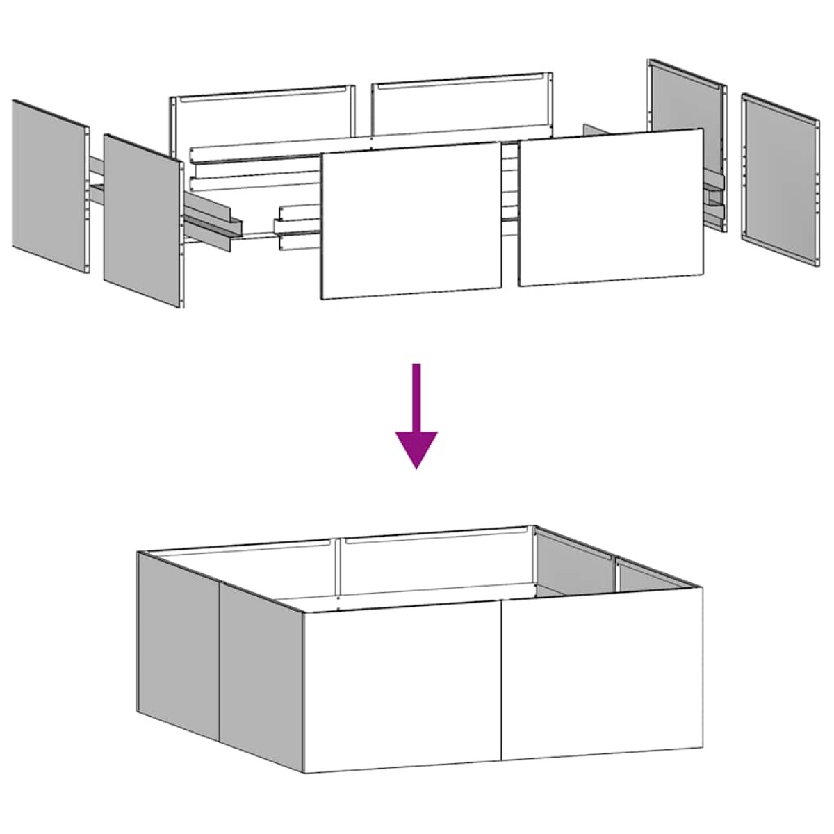 vidaXL Ζαρντινιέρα 100x100x40 εκ. Ατσάλι Σκληρυθέν στον Αέρα