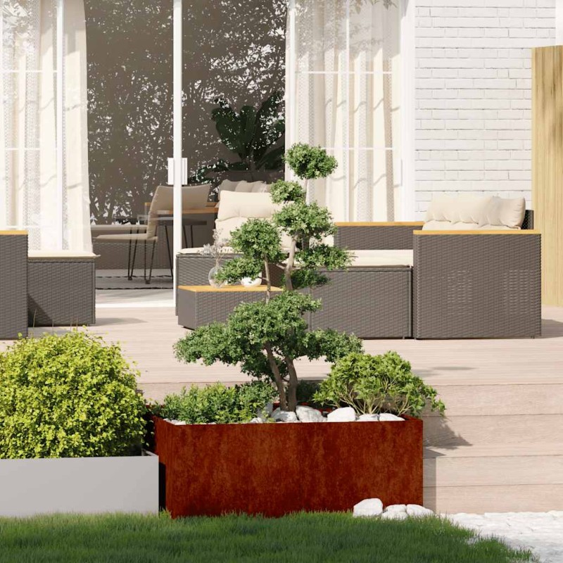 vidaXL Ζαρντινιέρα 100x100x40 εκ. Ατσάλι Σκληρυθέν στον Αέρα