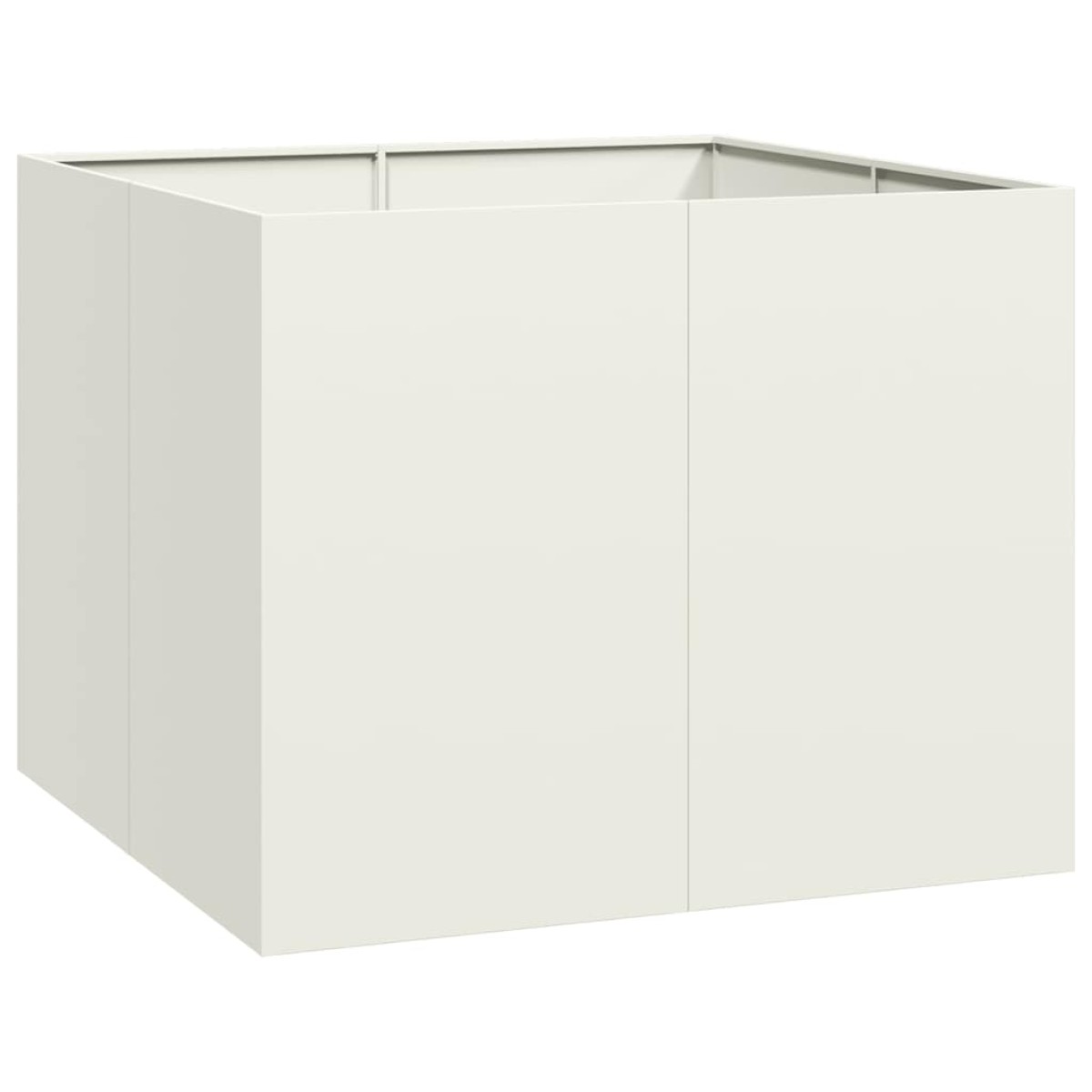 vidaXL Ζαρντινιέρα Λευκή 100x100x80 εκ. από Χάλυβα
