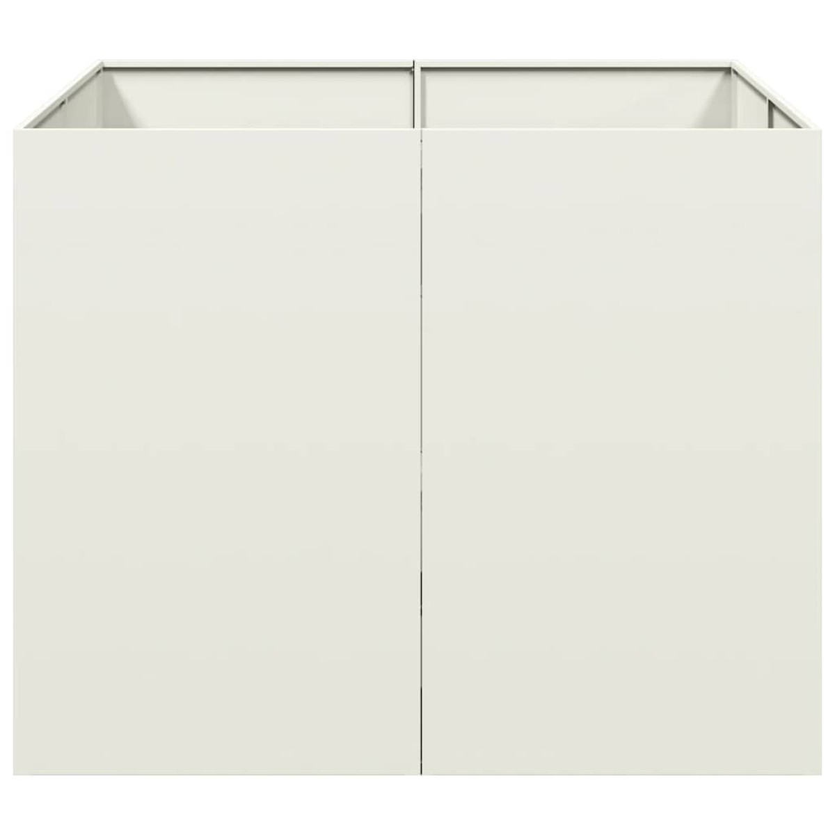 vidaXL Ζαρντινιέρα Λευκή 100x100x80 εκ. από Χάλυβα