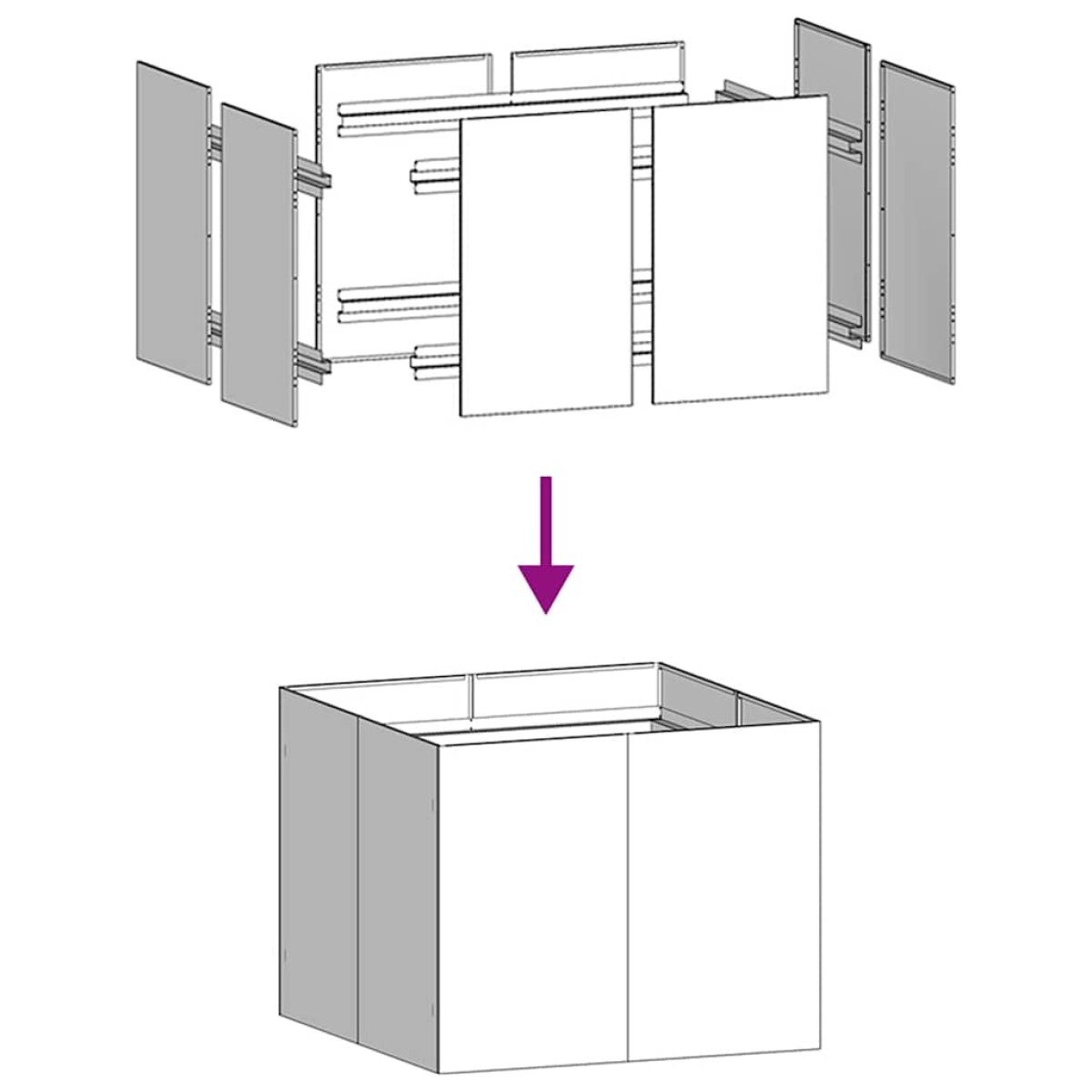 vidaXL Ζαρντινιέρα Ανθρακί 100x100x80 εκ. από Χάλυβα