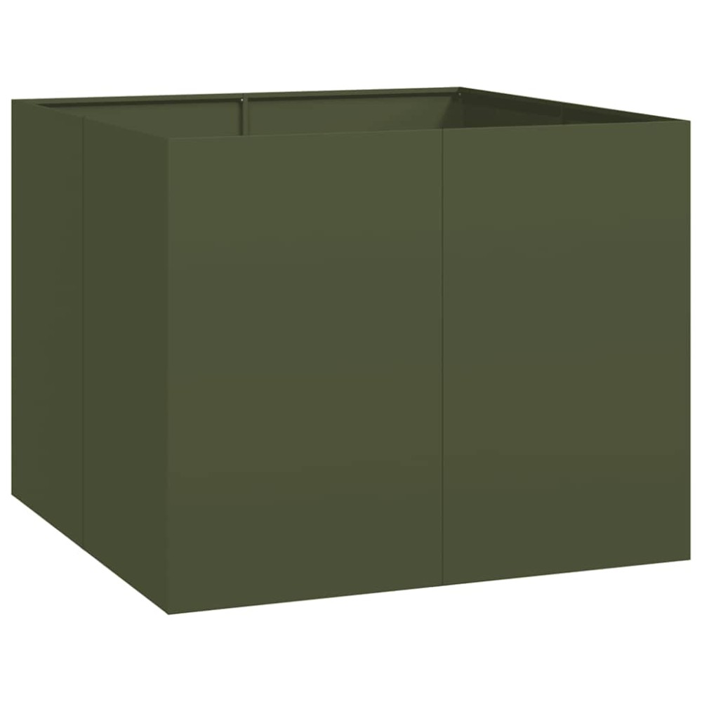 vidaXL Ζαρντινιέρα Λαδί 100x100x80 εκ. από Χάλυβα