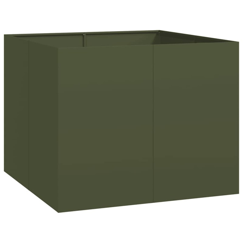 vidaXL Ζαρντινιέρα Λαδί 100x100x80 εκ. από Χάλυβα
