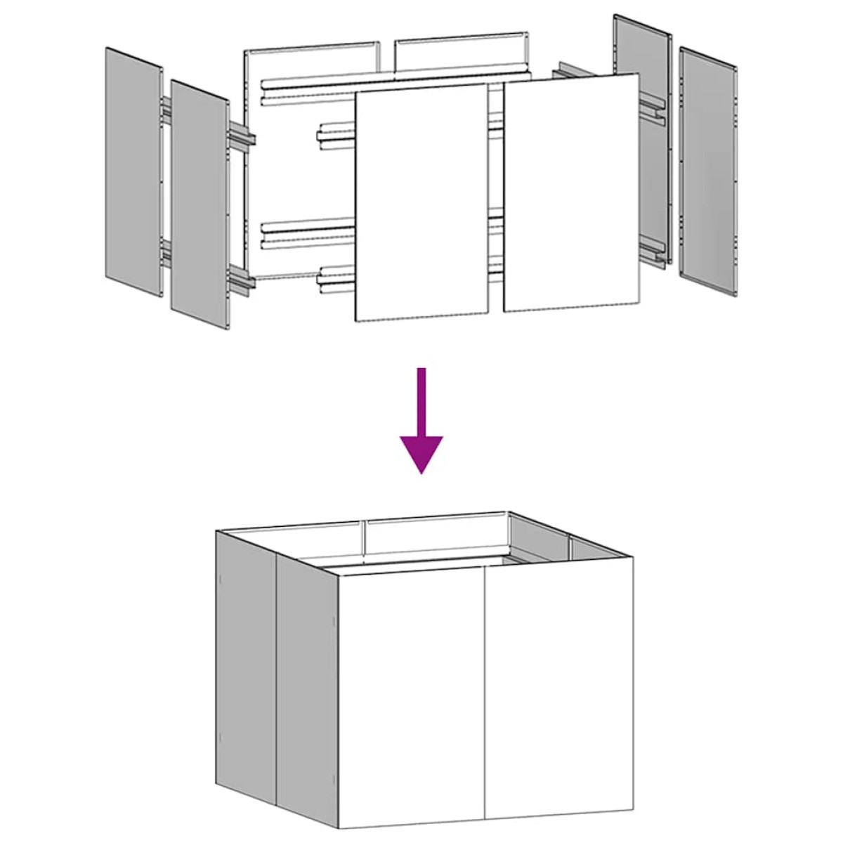 vidaXL Ζαρντινιέρα 100x100x80 εκ. από Γαλβανισμένο Ατσάλι