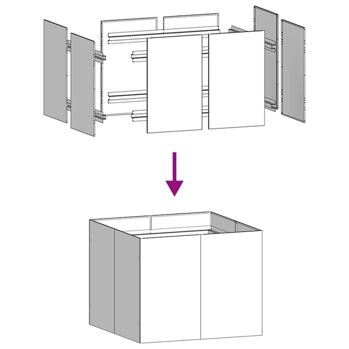 vidaXL Ζαρντινιέρα 100x100x80 εκ. Ατσάλι Σκληρυθέν στον Αέρα
