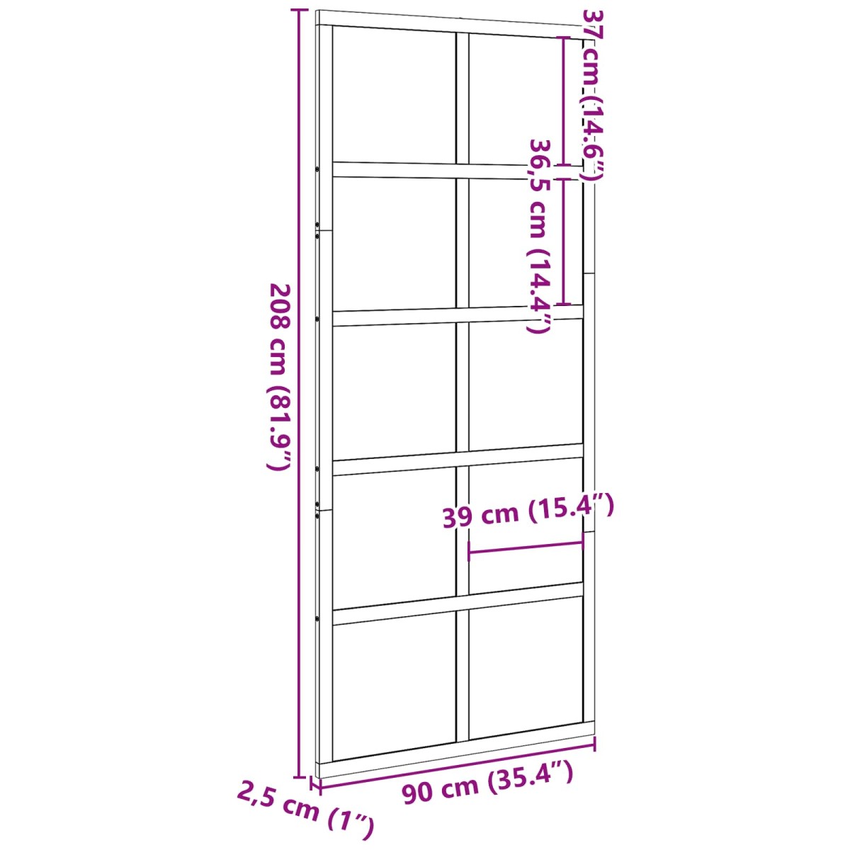vidaXL Πόρτα αχυρώνα Κερί παλαίωσης 90 x 208 εκ. Μασίφ Ξύλο Πεύκου